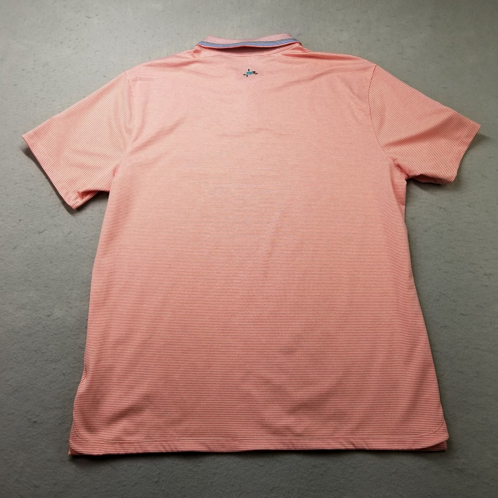Nike Polo Shirt Mens SIze Large Orange Striped Southern Dunes Golf Course Logo - Picture 11 of 13